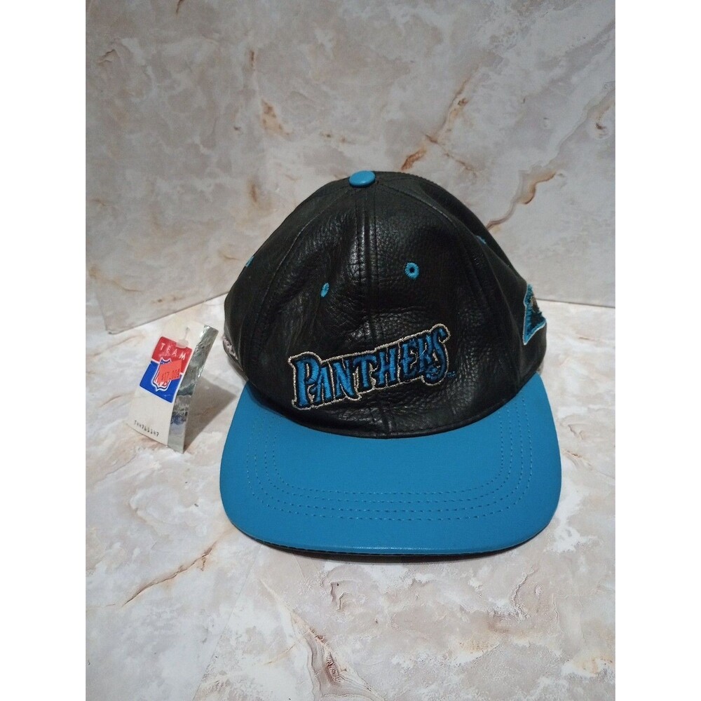 Pro Elite Carolina Panthers Leather Hat NWT Vintage Made In USA